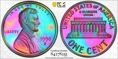 1990-S 1C PR67BN