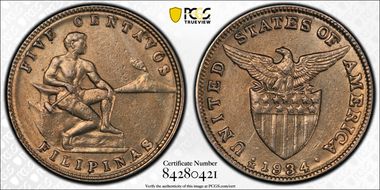 1934-M 5C Allen-5.04a RP 1 AU58