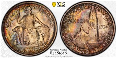 1936-D 50C San Diego MS66+