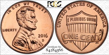 2016-D 1C Shield MS67RD