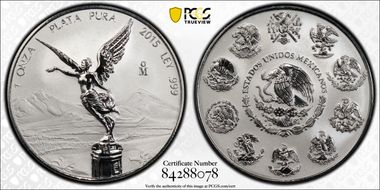 2015-Mo Onza Libertad Silver PL70