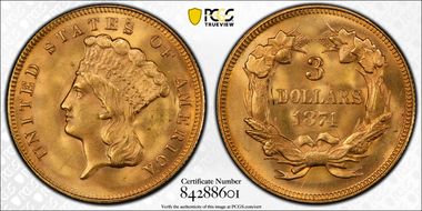 1874 $3 MS64+