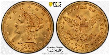 1873 $2.50 Open 3 MS66