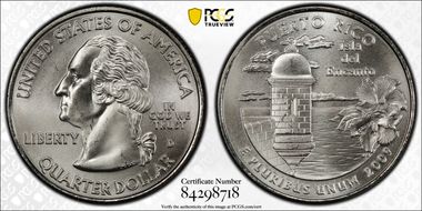 2009-D 25C Puerto Rico Satin Finish SP66