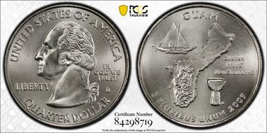 2009-D 25C Guam Satin Finish SP67+