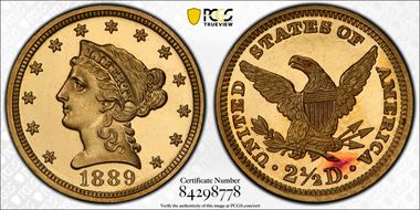 1889 $2.50 PR65+ CAM