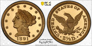 1891 $2.50 PR66+ DCAM