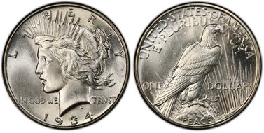 1934 $1 MS66