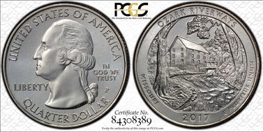 2017-P 25C Ozark Riverways NP MS67