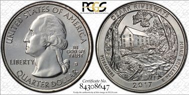 2017-D 25C Ozark Riverways NP MS67