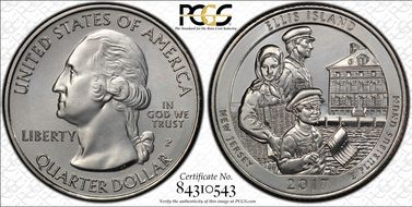 2017-P 25C Ellis Island NP MS68