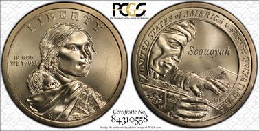 2017-P $1 Native American, Position A MS67