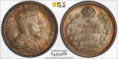 1906 5C Narrow Date MS66+