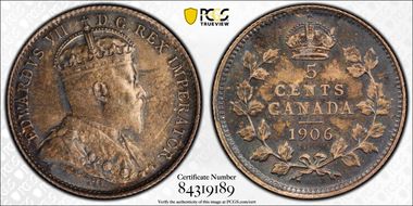 1906 5C Wide Date MS65