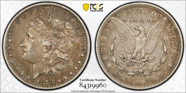 1878-S $1 VAM 62, Long Arrow Shaft XF40