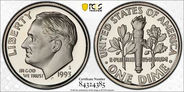 1993-S 10C Clad PR70DCAM