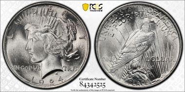 1924 $1 VAM 5A, Broken Wing MS65