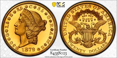 1879 $20 J-1643 PR63CAM