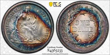 1873 10C Closed 3 MS66