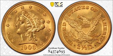 1906 $2.50 MS64+