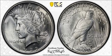 1922 $1 MS63