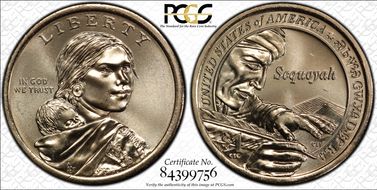 2017-D $1 Native American, Position A MS67