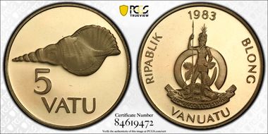 1983 5 Vatu PR69DCAM