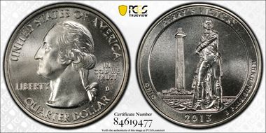 2013-D 25C Perry's Memorial NP MS67+
