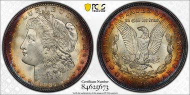 1921 $1 Morgan MS64+