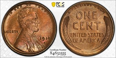 1914-S 1C MS65RB