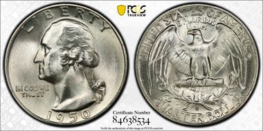1950-S 25C MS66