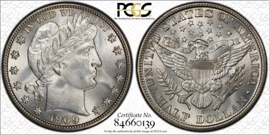 1909-S 50C MS66+ 