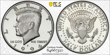 1994-S 50C Silver PR70DCAM