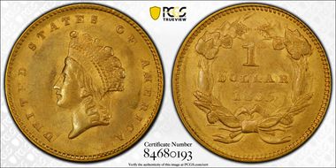 1855 G$1 MS62