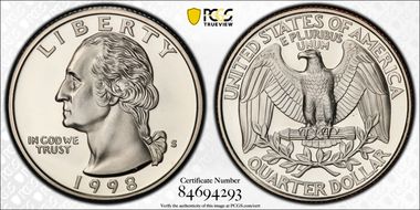 1998-S 25C PR70DCAM