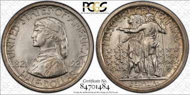 1921 50C Missouri MS64