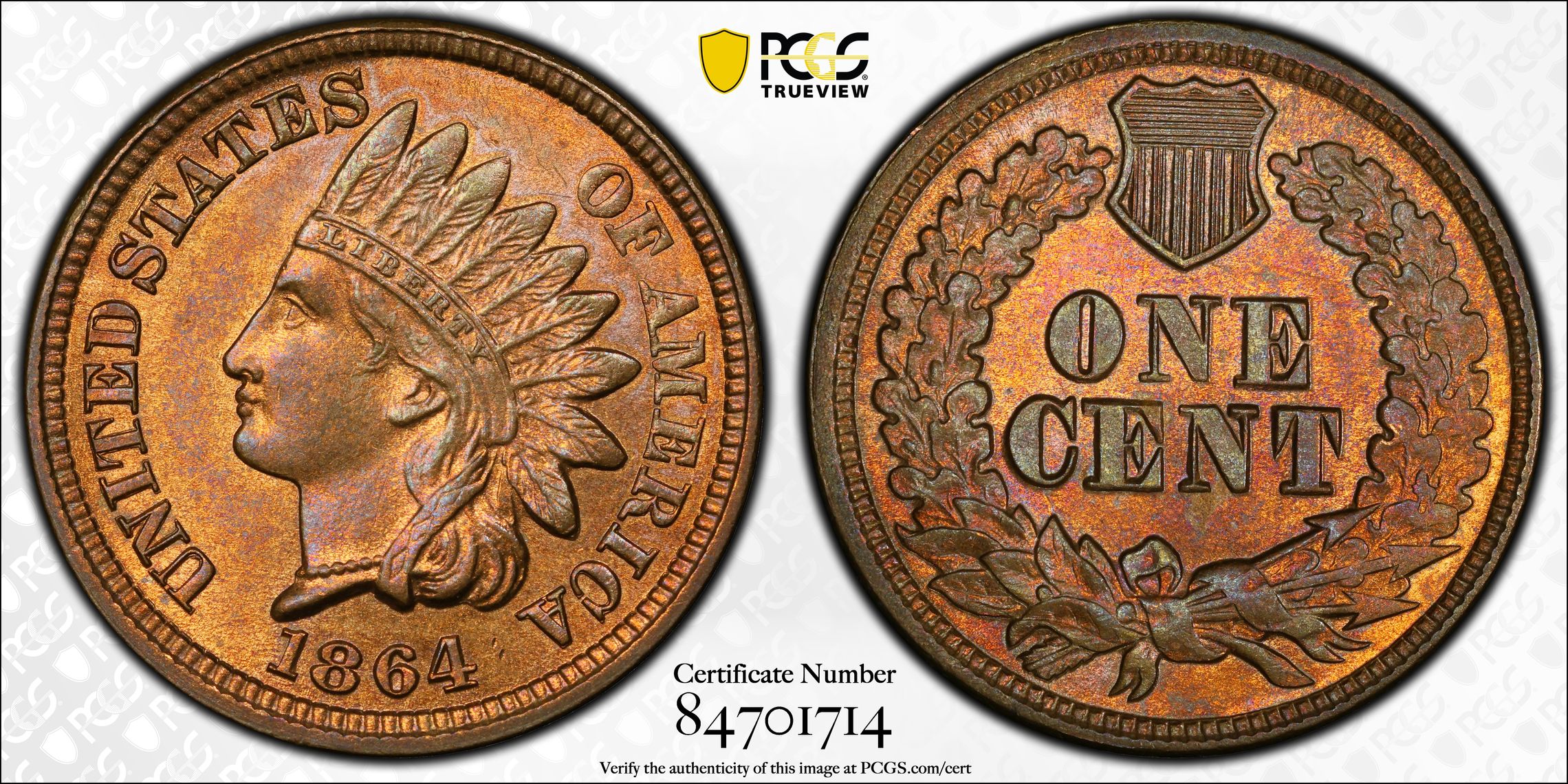 1864 P Copper-Nickel Cent