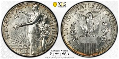 1915-S 50C Panama-Pacific MS63