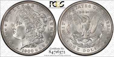 1900 $1 VAM 16A, Two Olive Rev MS66+