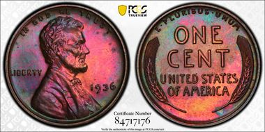 1936 1C Brilliant PR64BN