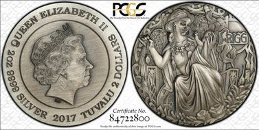 2017-P $2 Frigg, HR Antique Finish PR69