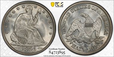 1854 50C MS66