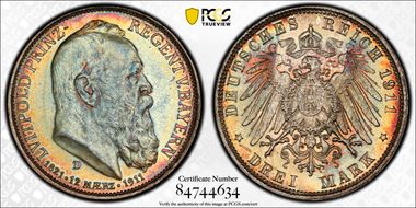 1911-D 3 Mk Birthday J-49 Ag MS65