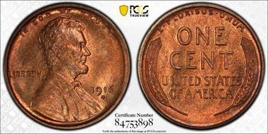 1916-S 1C MS64RD