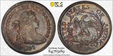 1797 $1 BB-73, Large Letters AU55