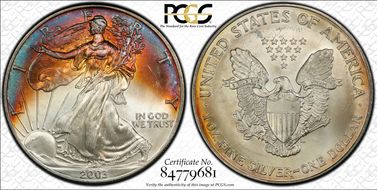 2003 $1 Silver Eagle MS66