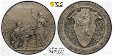 1903 Medal Herisau R-70a Matte Ag SP64