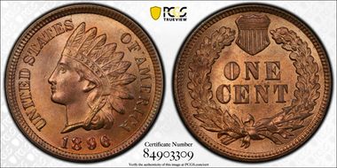 1896 1C MS65+ RB
