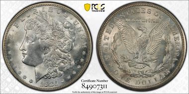 1921-S $1 VAM 1B-6, Thorn Head MS65