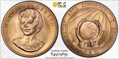 1980 AV Medal Marian Anderson MS68